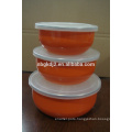 colorful enamel stock bowl with plastic for kitchen